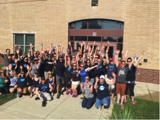 Salesforce Indianapolis employees celebrate volunteer beautification day at IPS James Russell Lowell School 51