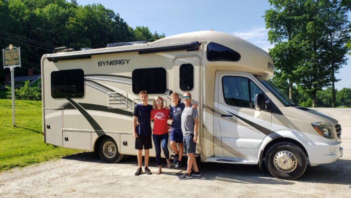 Larry and his family in their RV traveling the country to raise awareness of ALS